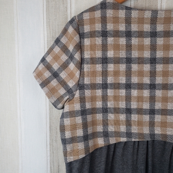 J. Jill Plaid Shift Dress Gray Tan Size Small - Picture 8 of 11